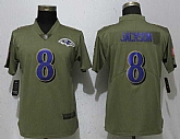 Women Nike Ravens 8 Lamar Jackson Olive Salute To Service Limited Jersey,baseball caps,new era cap wholesale,wholesale hats